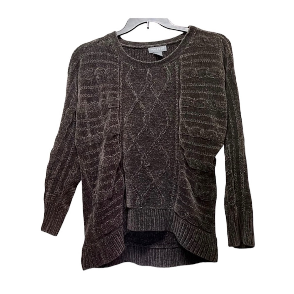Forest Green Brown Chenille Sweater